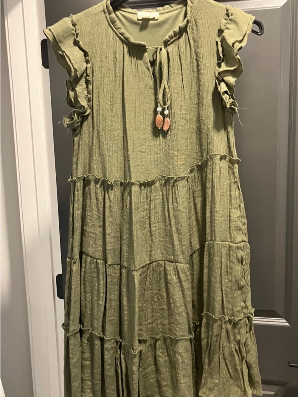 Indigo Rose Olive Tiered Mini Dress